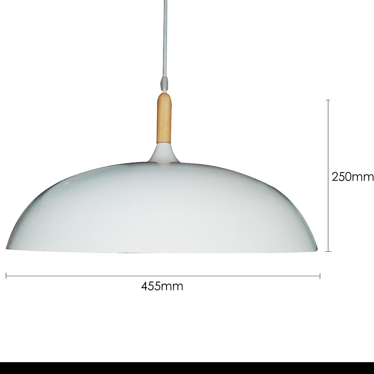 ANKUR NORDIC WIDE METAL AND NATURAL WOOD PENDANT LIGHT - Ankur Lighting