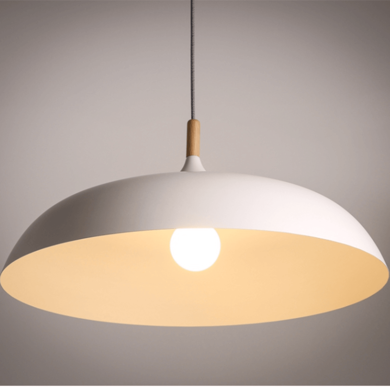 ANKUR NORDIC WIDE METAL AND NATURAL WOOD PENDANT LIGHT - Ankur Lighting