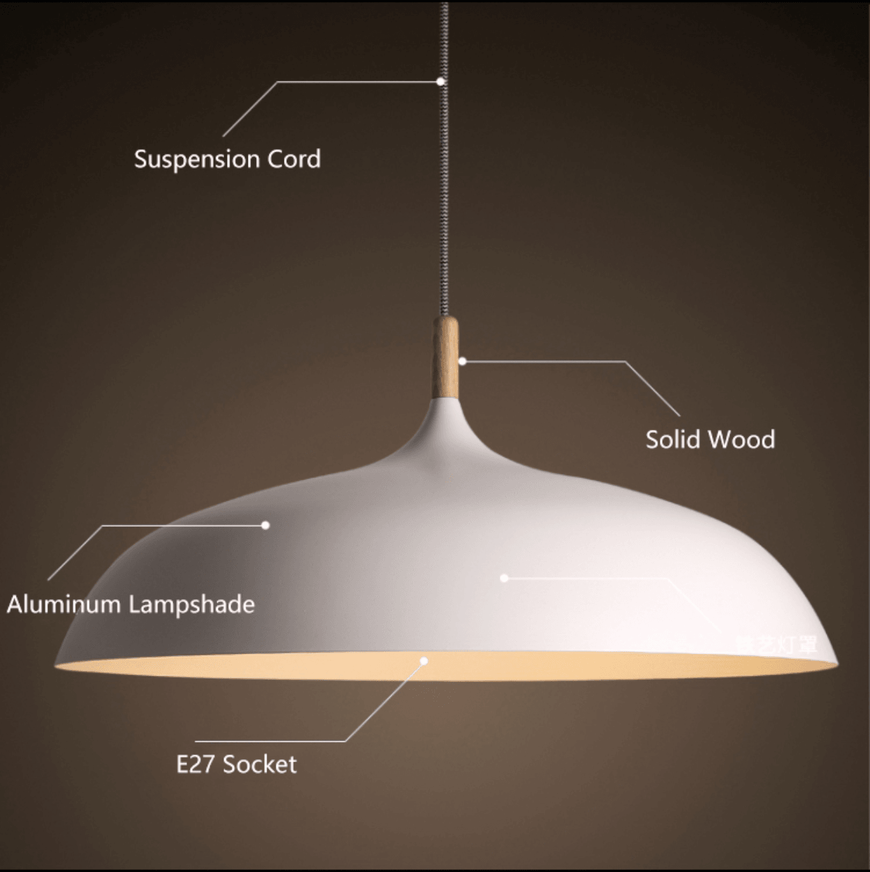 ANKUR NORDIC WIDE METAL AND NATURAL WOOD PENDANT LIGHT - Ankur Lighting