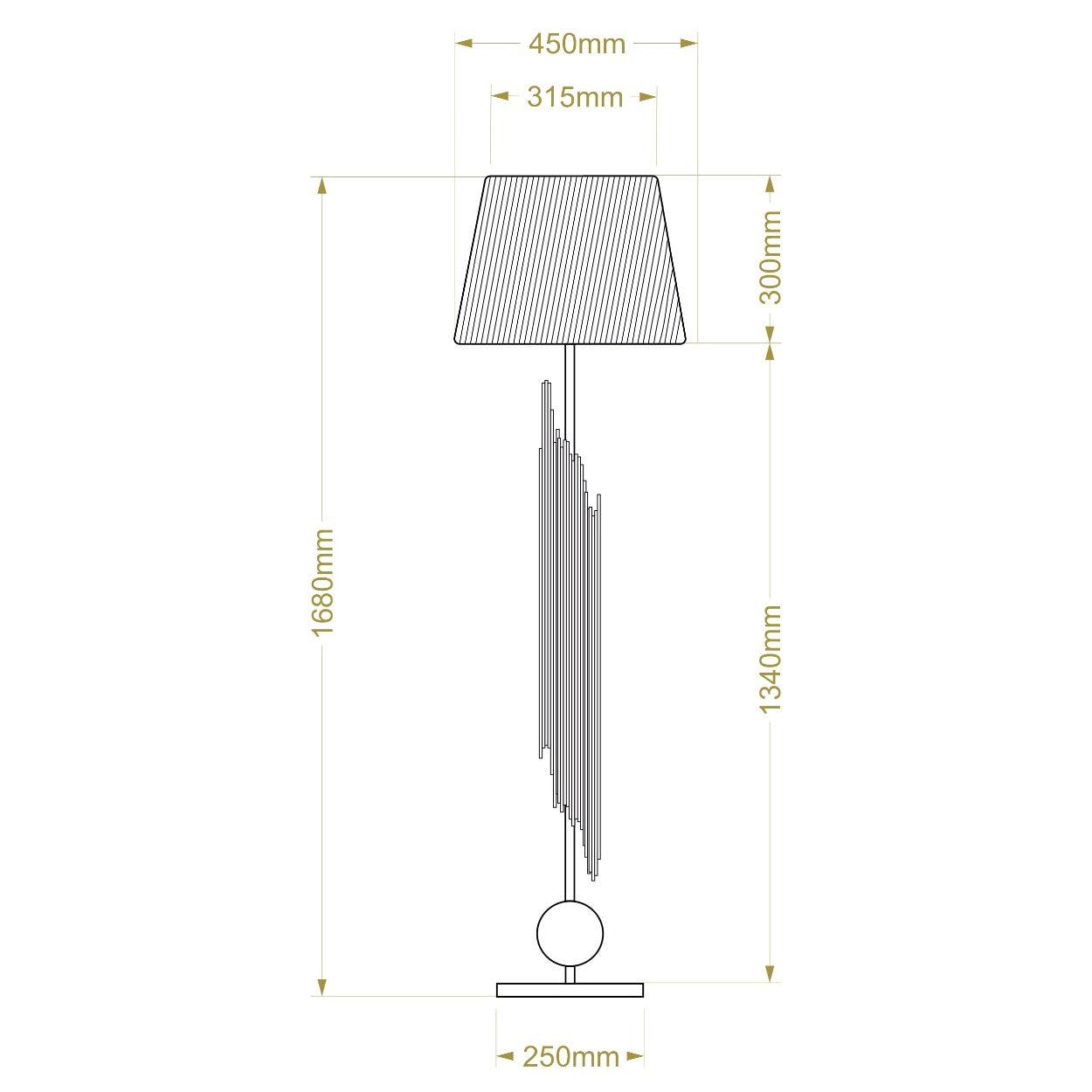 ANKUR ORGAN CONTEMPORARY FLOOR LAMP GOLD FINISH - Ankur Lighting