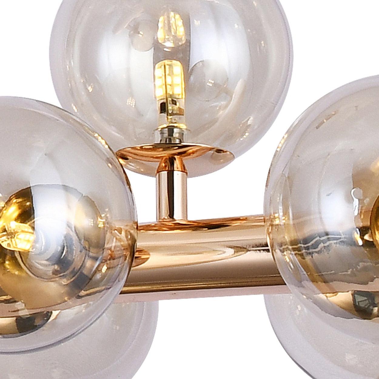 ANKUR ROMA 25 LIGHT CHAMPAGNE GLASS WITH GOLD METAL RADIANT CHANDELIER - Ankur Lighting