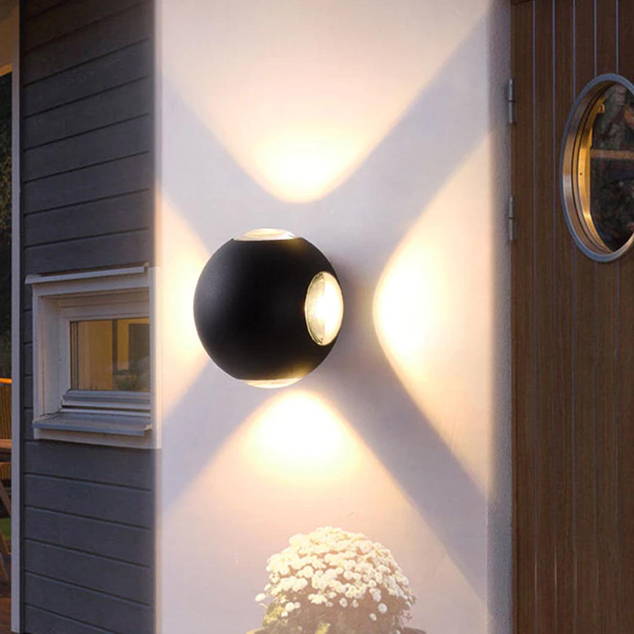 ANKUR ROTED 4-WAY ROUND OUTDOOR LED WALL LIGHT - Ankur Lighting