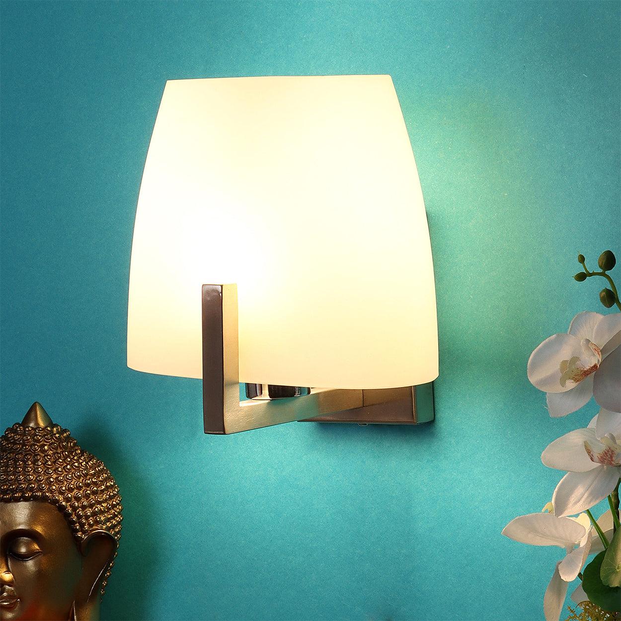 ANKUR SEMPRE SIMPLE ELEGANT WHITE GLASS WALL LIGHT - Ankur Lighting