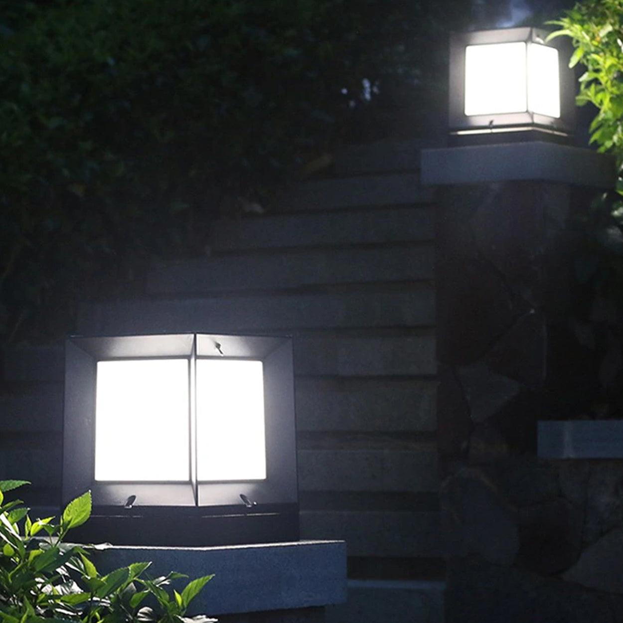 ANKUR SQUARE METAL OUTDOOR GATE POST LIGHT - Ankur Lighting