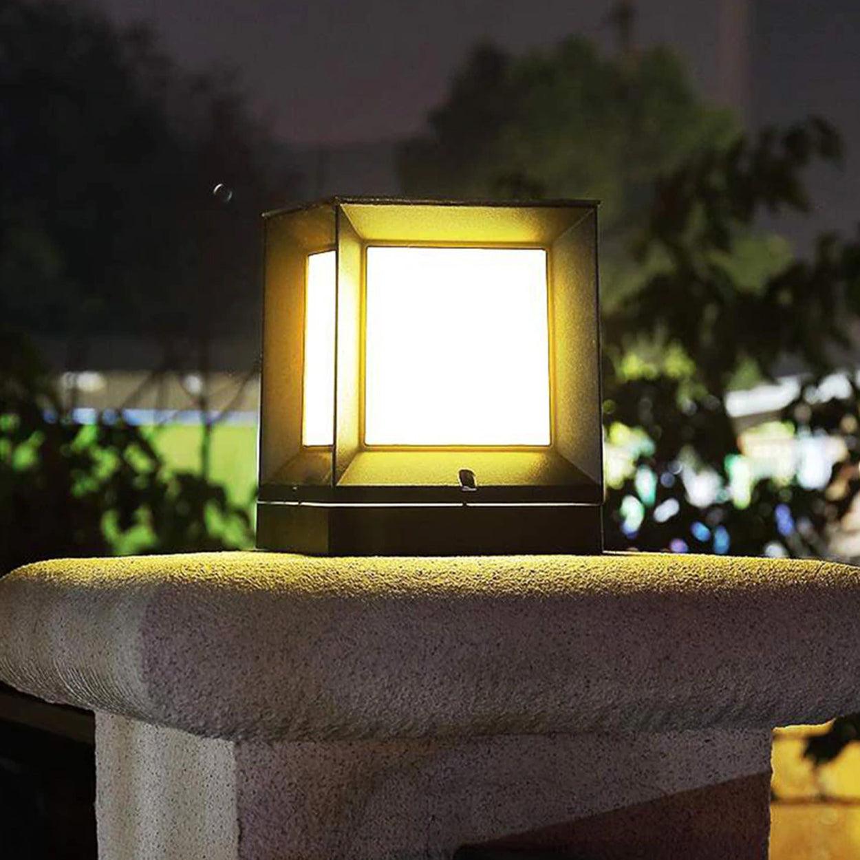 ANKUR SQUARE METAL OUTDOOR GATE POST LIGHT - Ankur Lighting