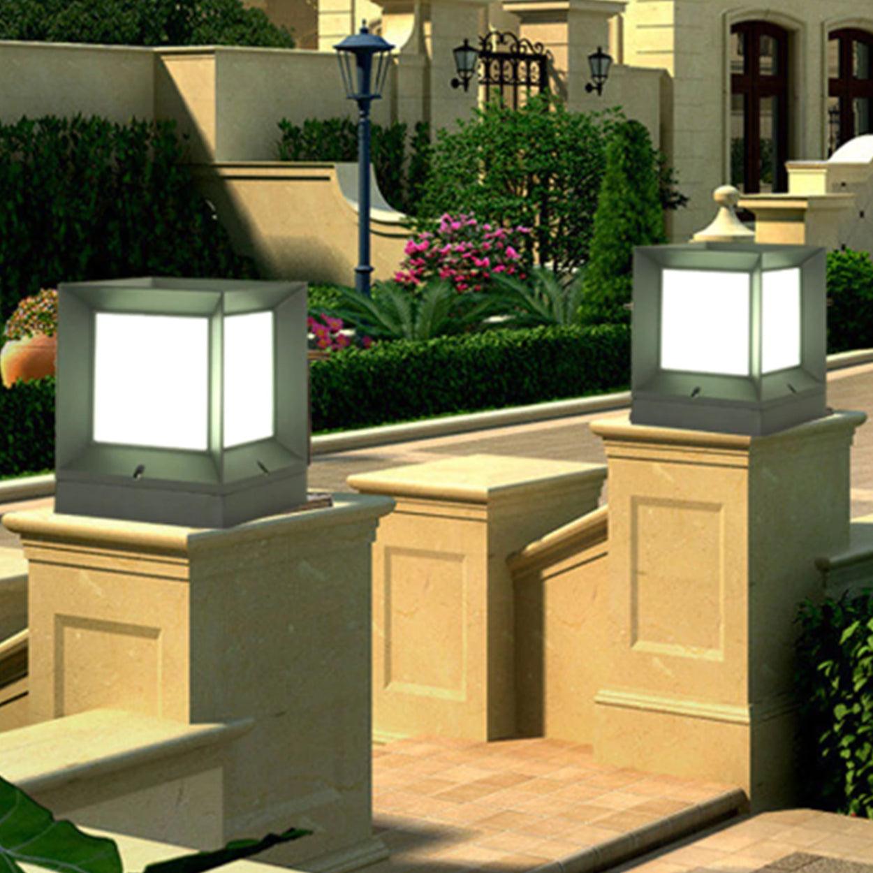 ANKUR SQUARE METAL OUTDOOR GATE POST LIGHT - Ankur Lighting