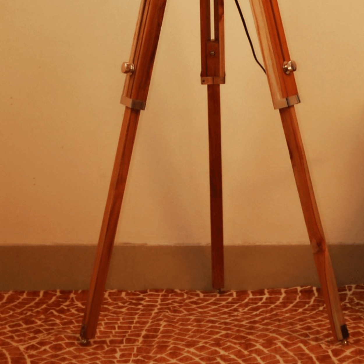ANKUR TRIPOD WOODEN AND SHADE FLOOR LAMP - Ankur Lighting