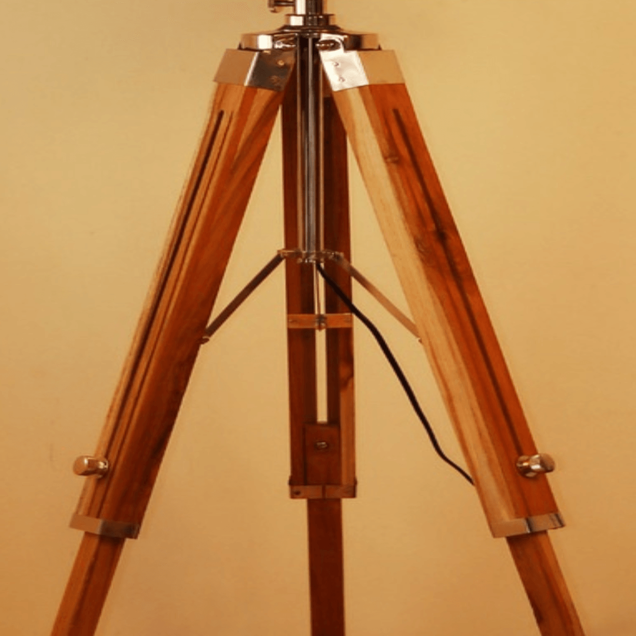 ANKUR TRIPOD WOODEN AND SHADE FLOOR LAMP - Ankur Lighting