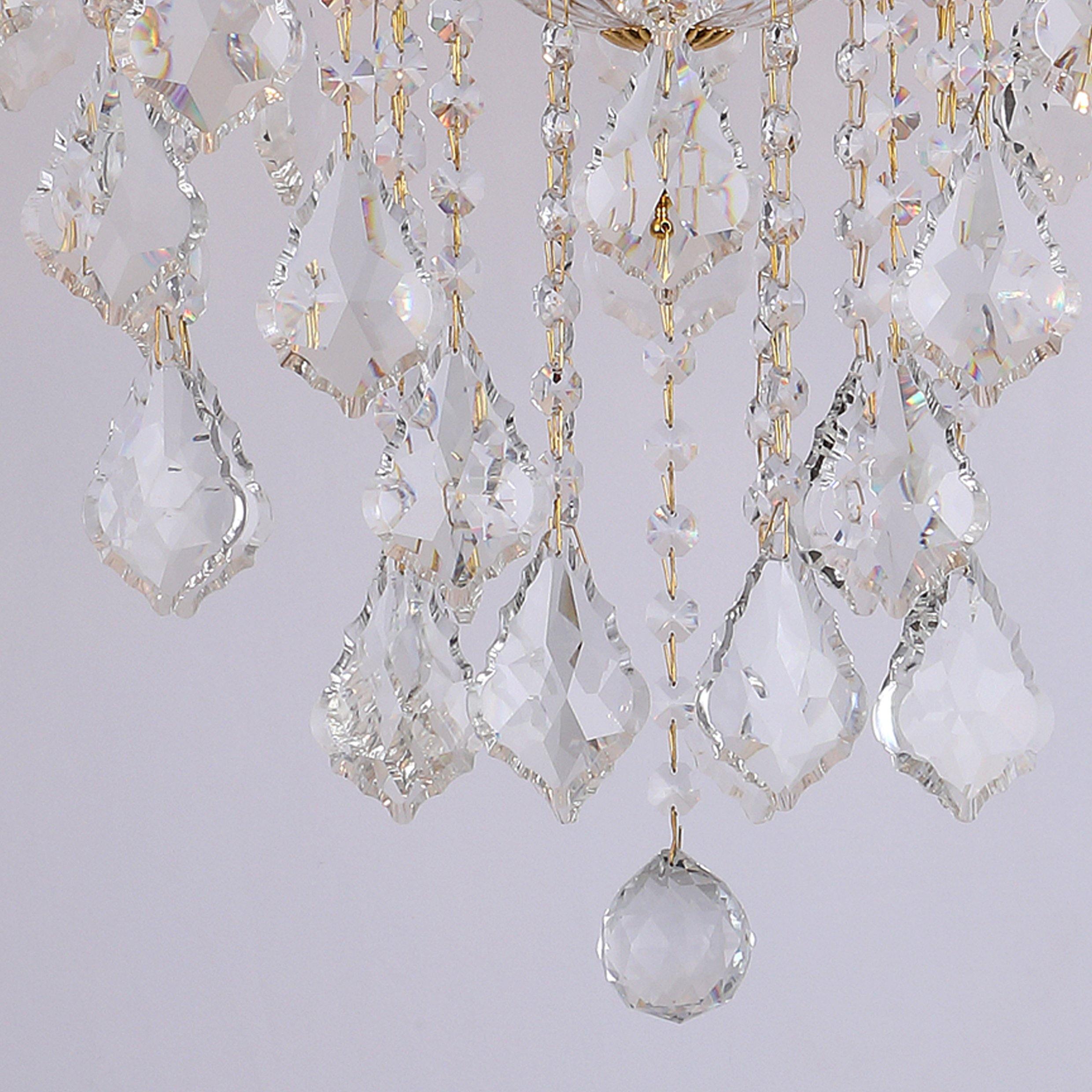 ANKUR VEGAS 8 LIGHT GOLDEN ARMS WITH CRYSTAL CHANDELIER - Ankur Lighting