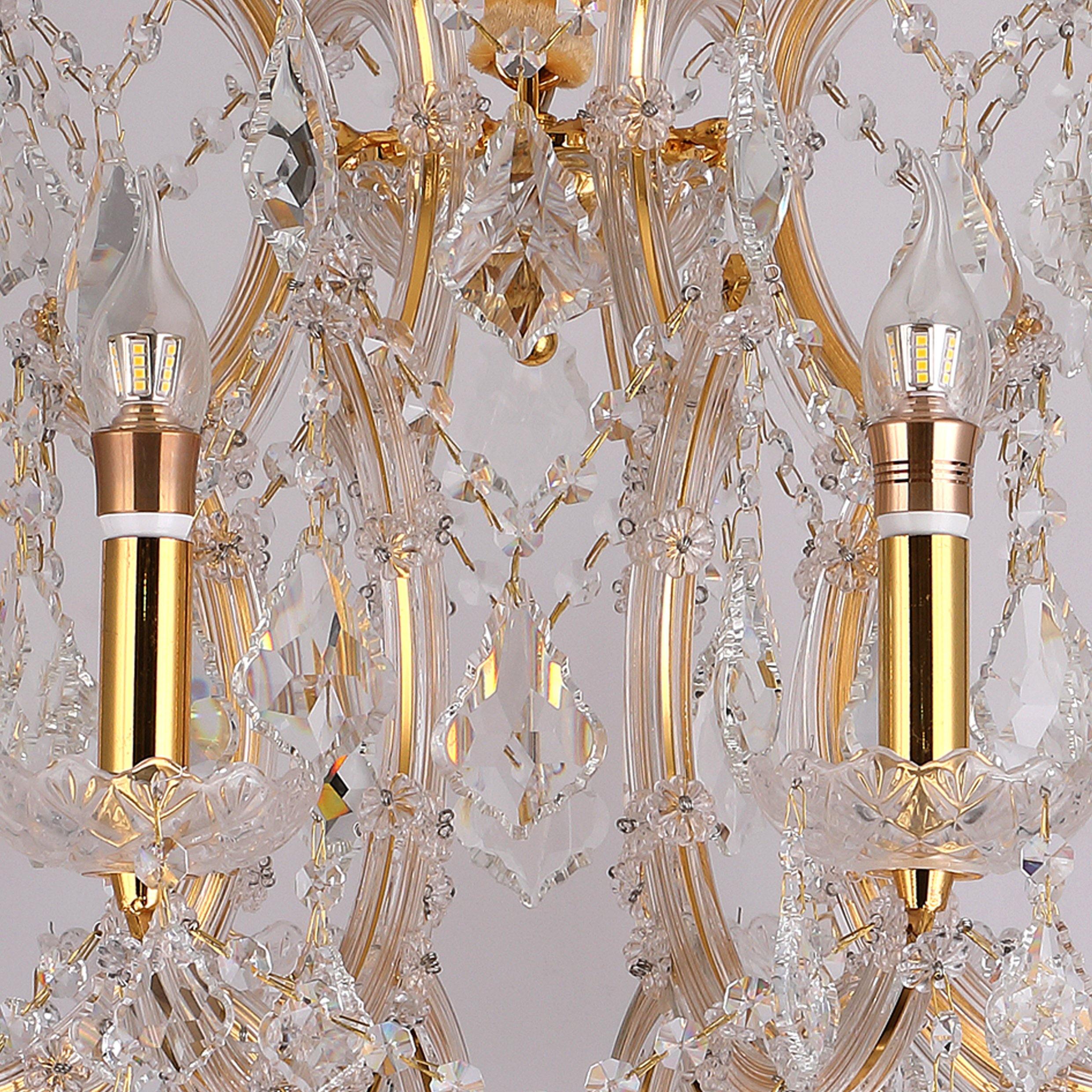 ANKUR VEGAS 8 LIGHT GOLDEN ARMS WITH CRYSTAL CHANDELIER - Ankur Lighting