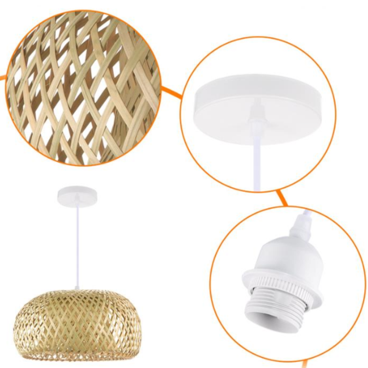 ANKUR ZANE CANE MESH PENDANT LIGHT - Ankur Lighting