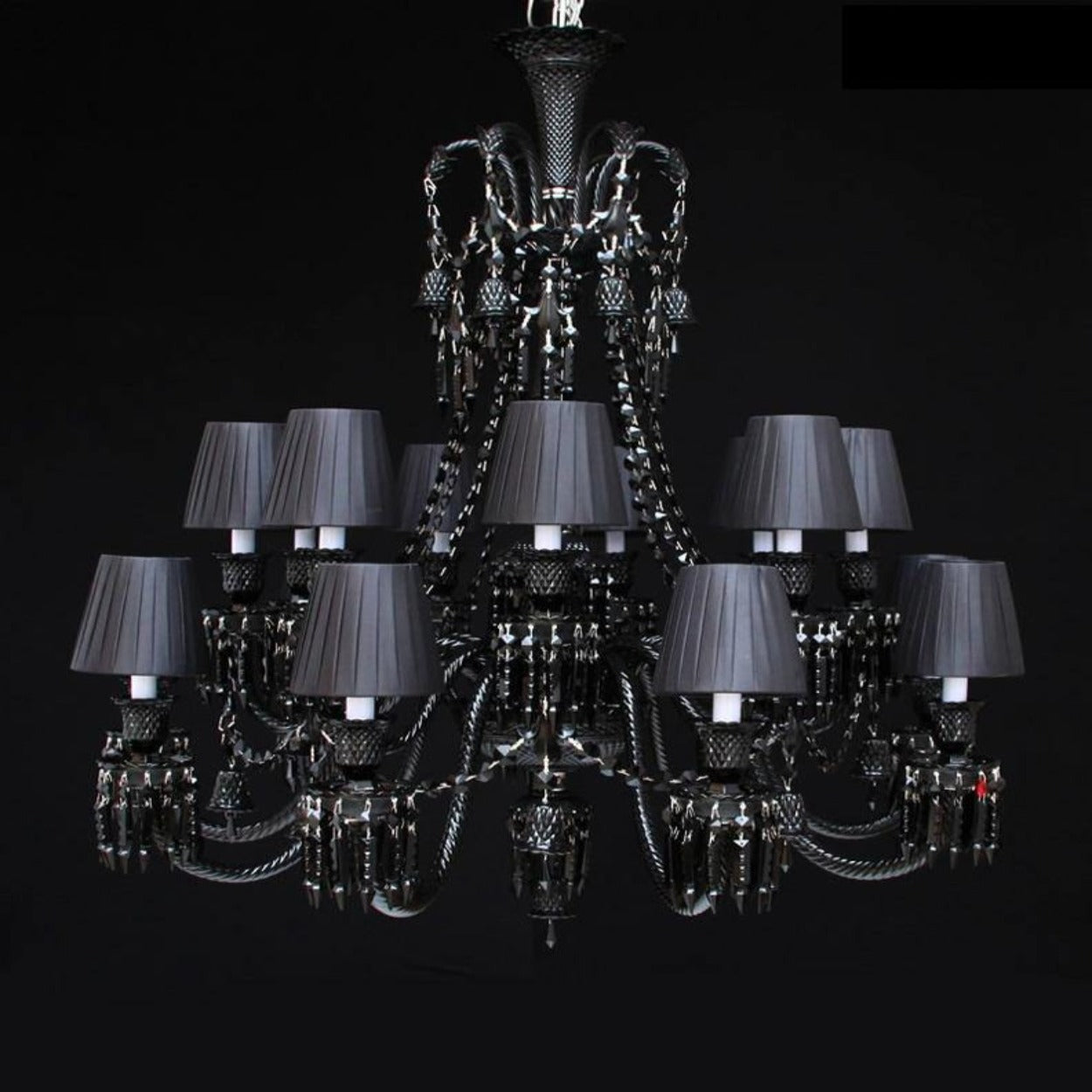 ANKUR ZENITH BACCARAT STYLE BLACK CRYSTAL CHANDELIER - Ankur Lighting