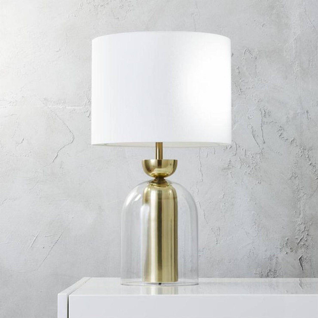 BELLJAR GLASS AND METAL CONTEMPORARY TABLE LAMP - Ankur Lighting