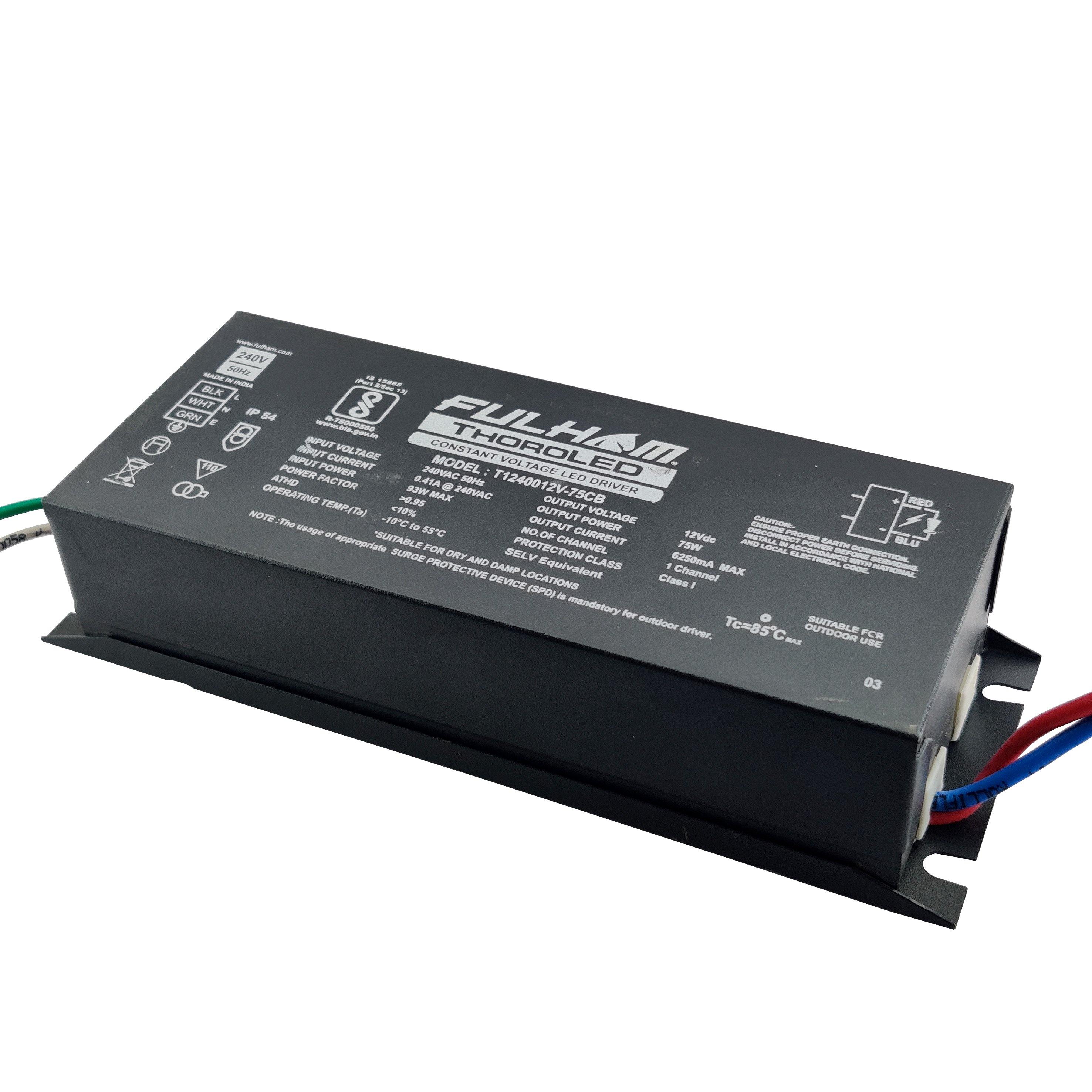 FULHAM 75W LED STRIP CONSTANT VOLTAGE LED DRIVER OUTDOOR RATED - Ankur Lighting