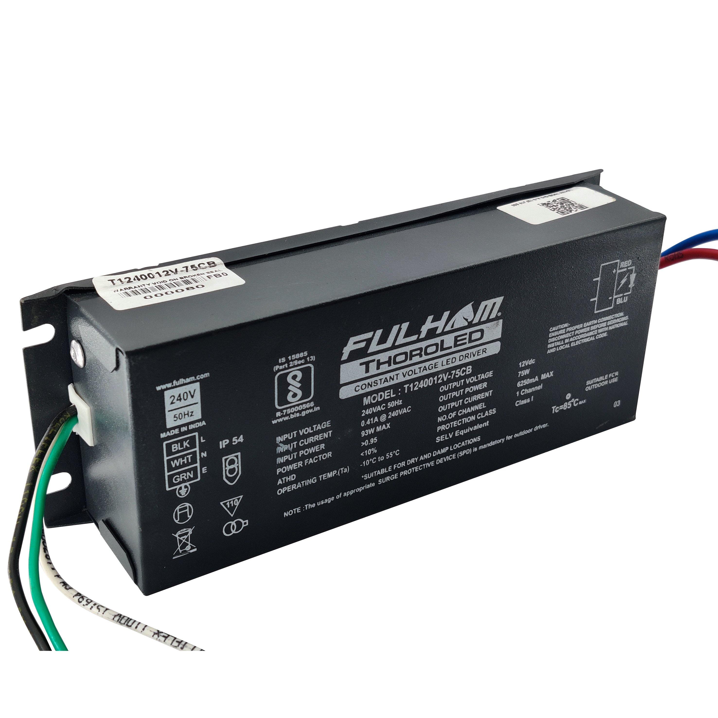 FULHAM 75W LED STRIP CONSTANT VOLTAGE LED DRIVER OUTDOOR RATED - Ankur Lighting
